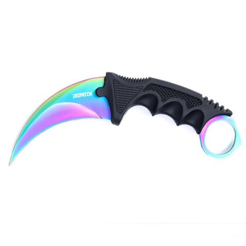 Scorpion Karambit Rainbow Damascus vzor, čierne puzdro